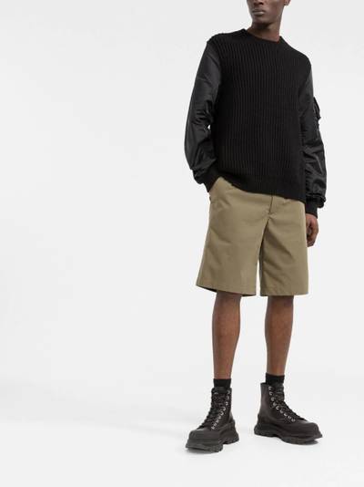 Moncler logo-fastening Bermuda shorts outlook