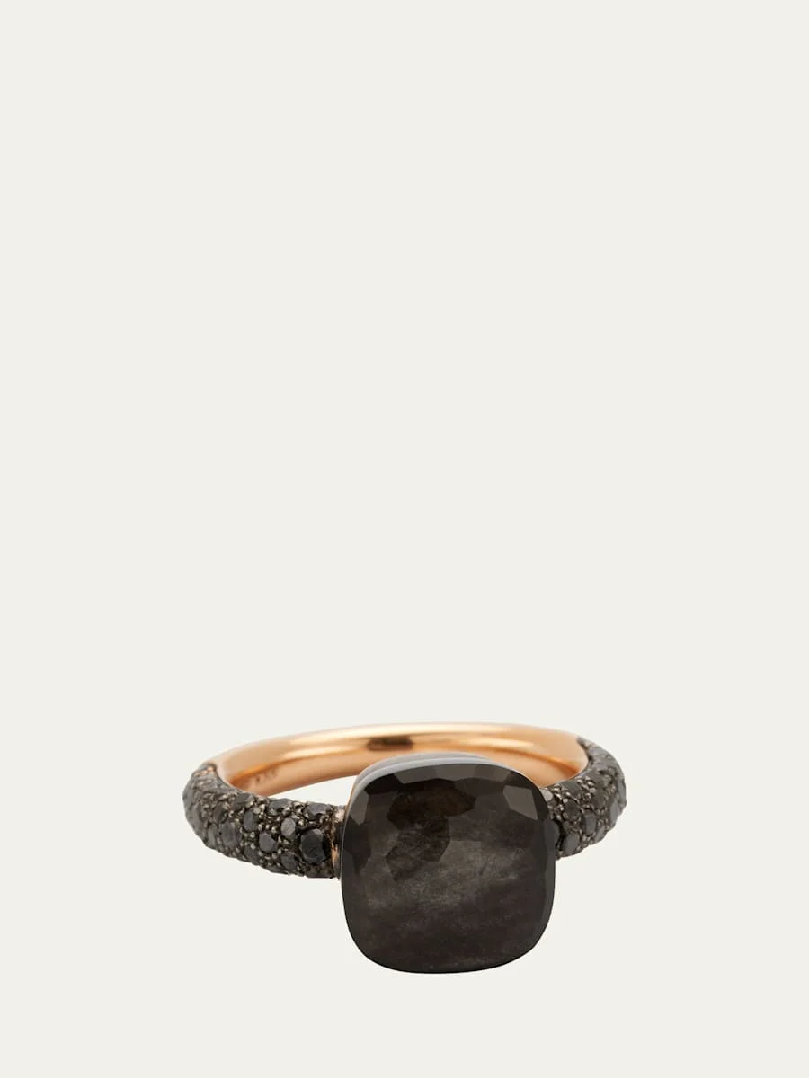 NUDO 18k Rose Gold/Titanium Obsidian & Black Diamond Ring - 1