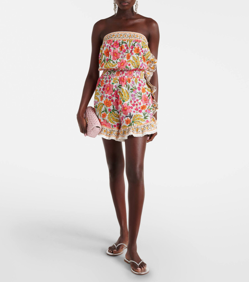 FARM RIO Banana Flowers ruffled cotton minidress outlook