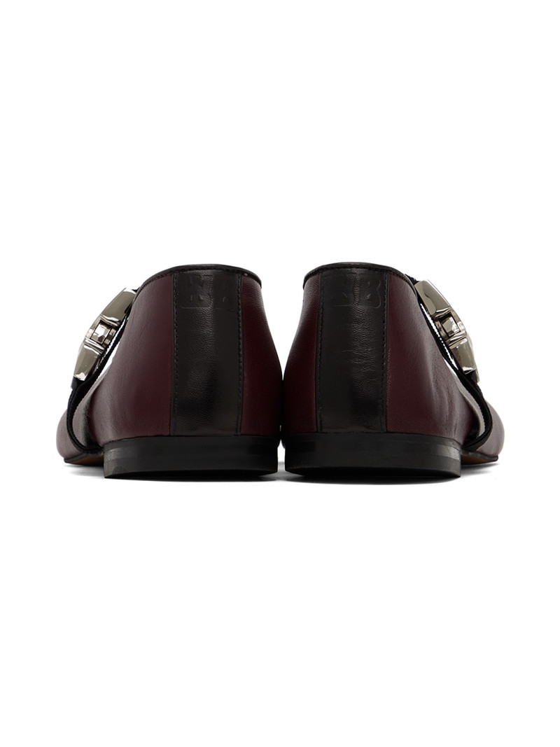 Burgundy Mary Jane Ballerina Flats 2