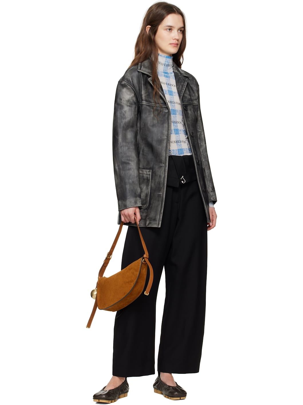 Blue & Gray Semi-Sheer Turtleneck - 5