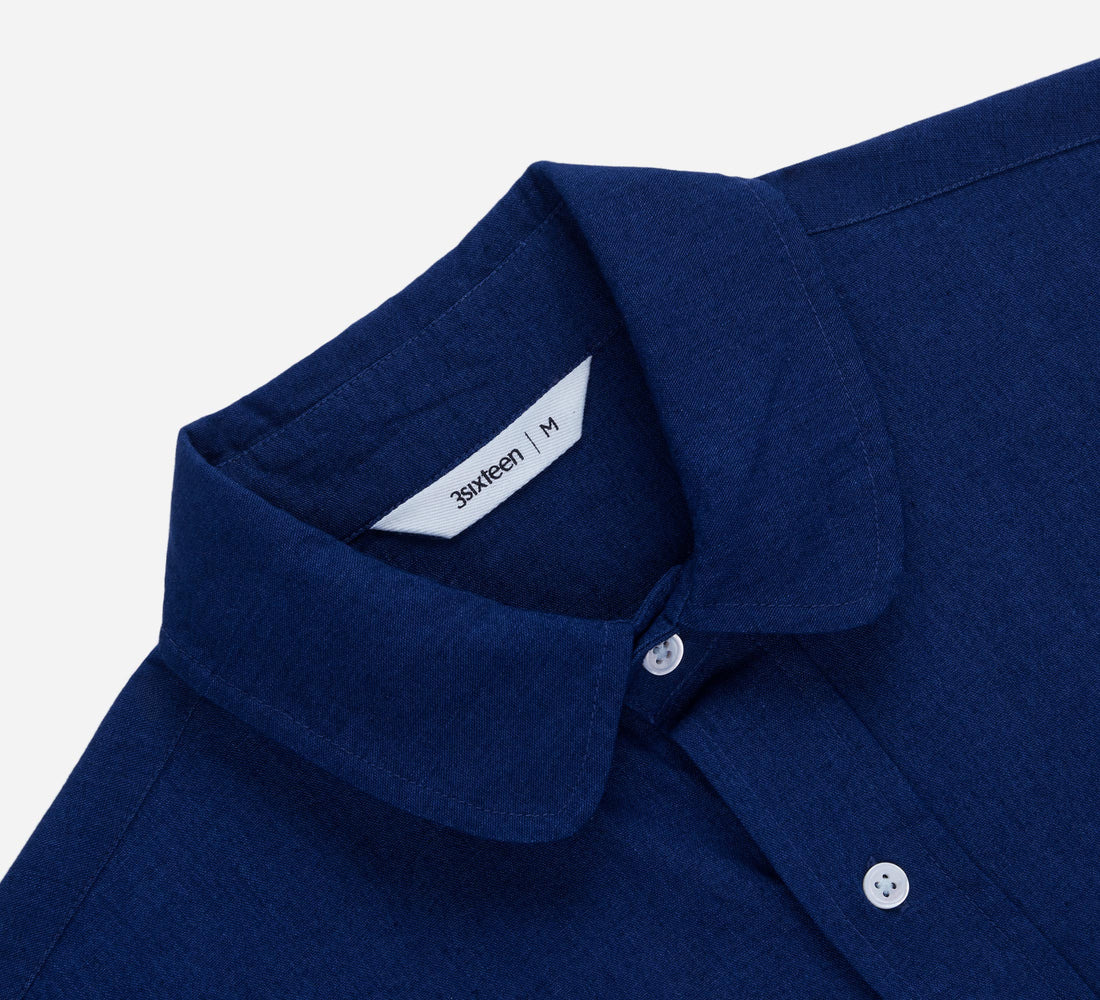 Club Collar Shirt - Indigo Selvedge Broadcloth - 3