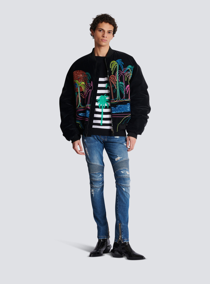 Balmain Biker jeans in faded denim outlook