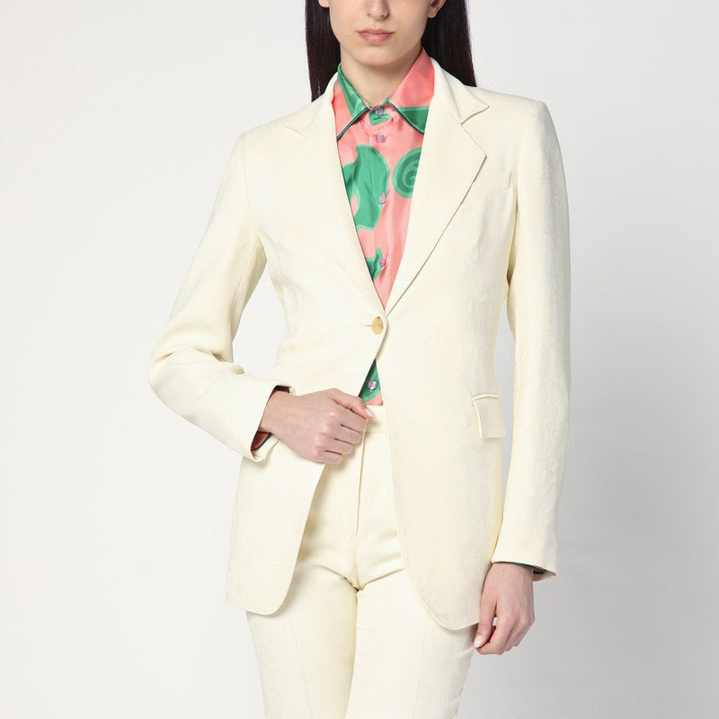 Etro White Jacquard Jacket With Crossover Detail Women - 1