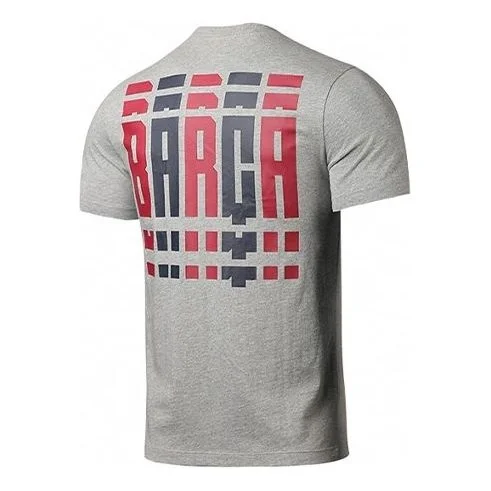 Nike FC Barcelona Subject Printing Round Neck Short Sleeve Gray CD1185-063 - 1