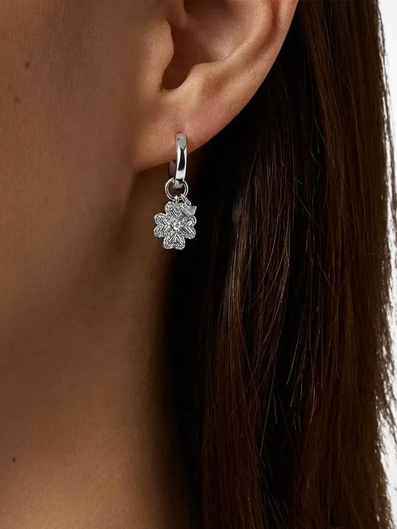 EMPORIO ARMANI flower-pendant hoop earrings outlook