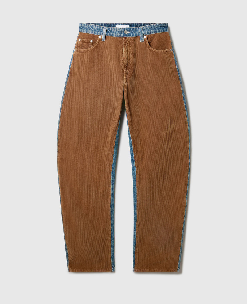 Corduroy Panel Curved Jeans 1