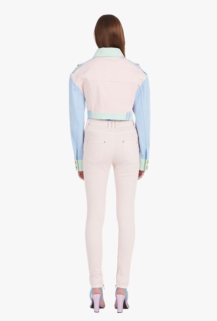 Pale pink skinny cut jeans - 3