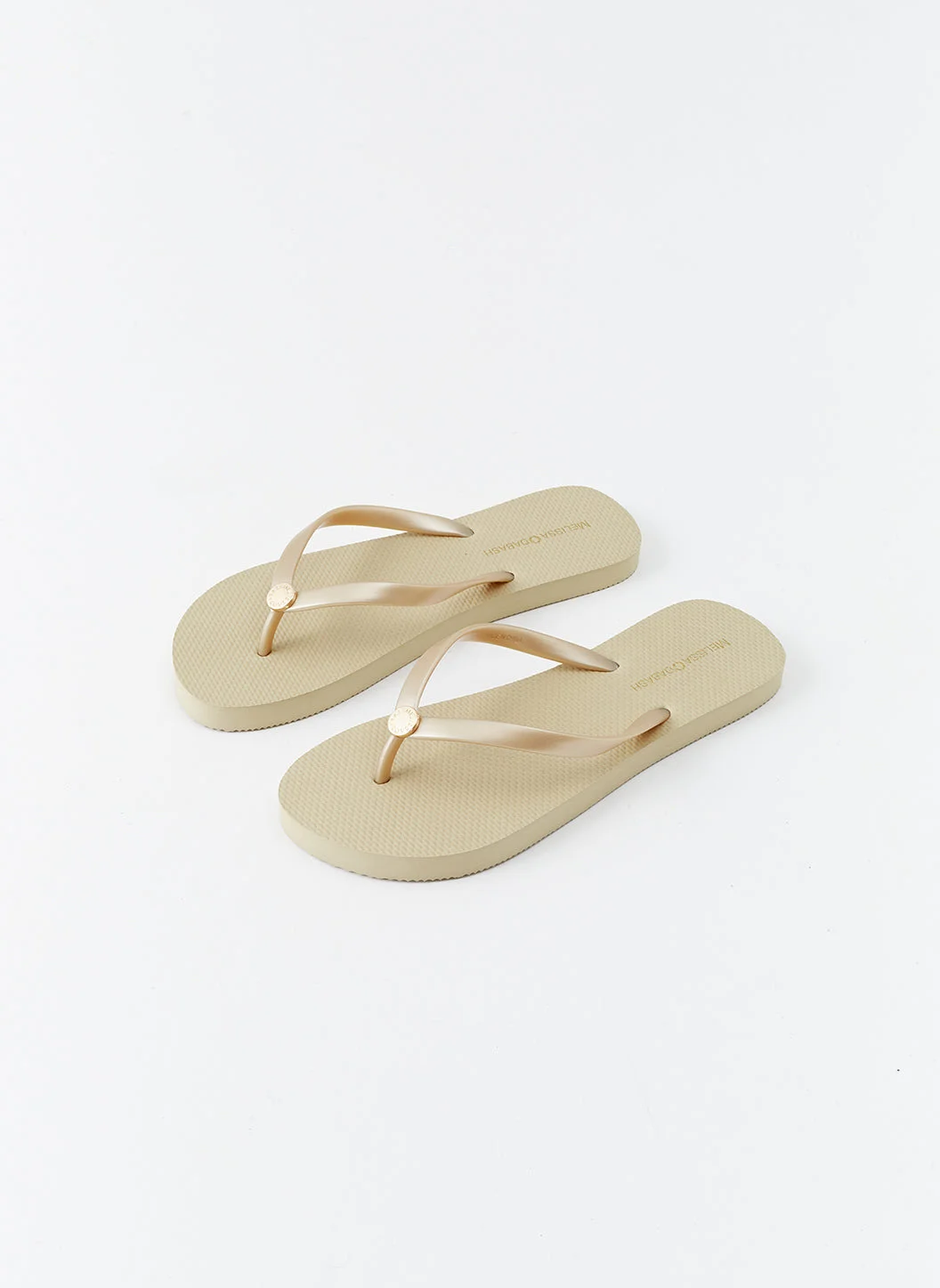 RUBBER GOLD FLIP FLOPS - 1