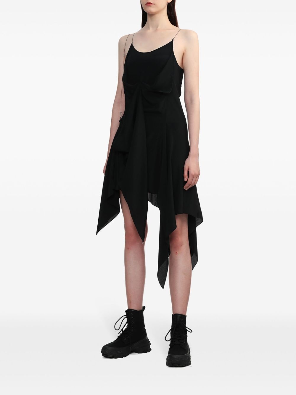 twist-detail asymmetric minidress - 3