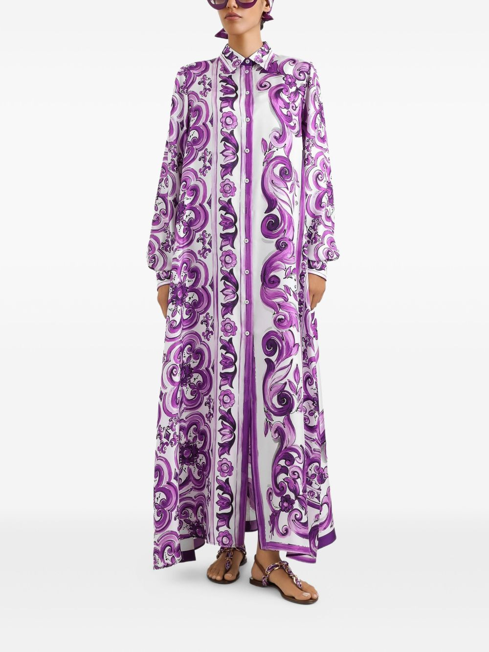 Maiolica-print shirt dress - 2