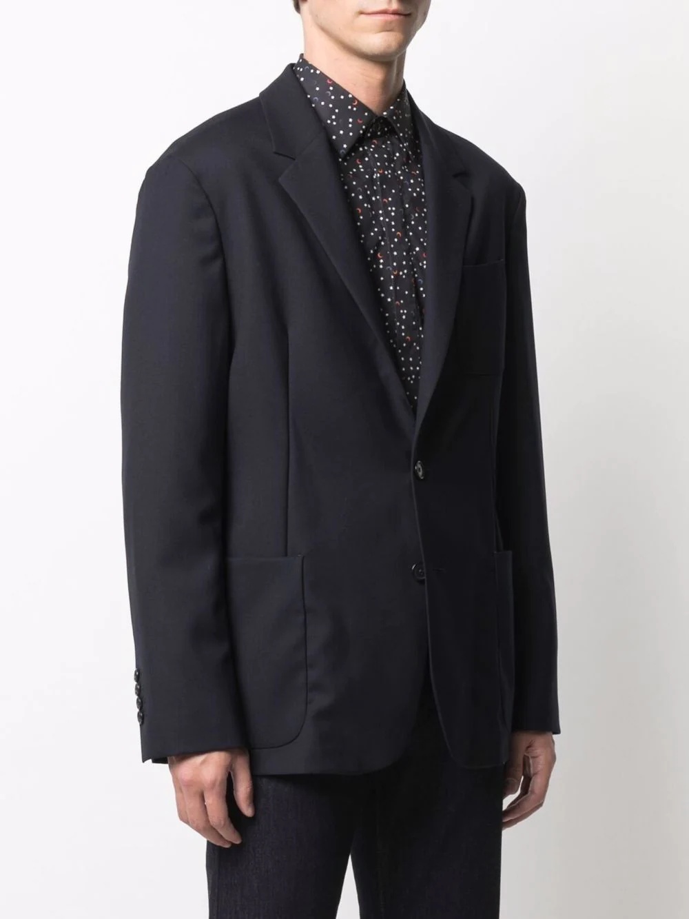 darted single-breast wool blazer - 3
