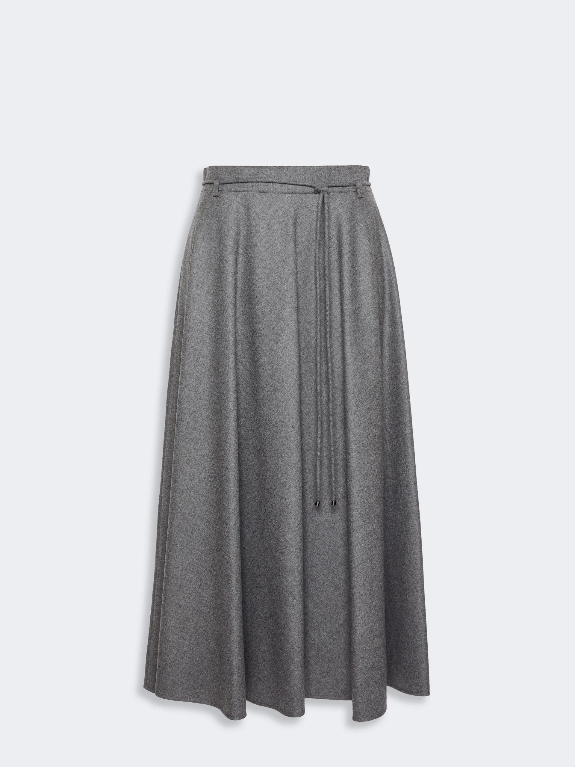 CALIFFO Flared cashmere foule skirt - MEDIUM GREY - 1