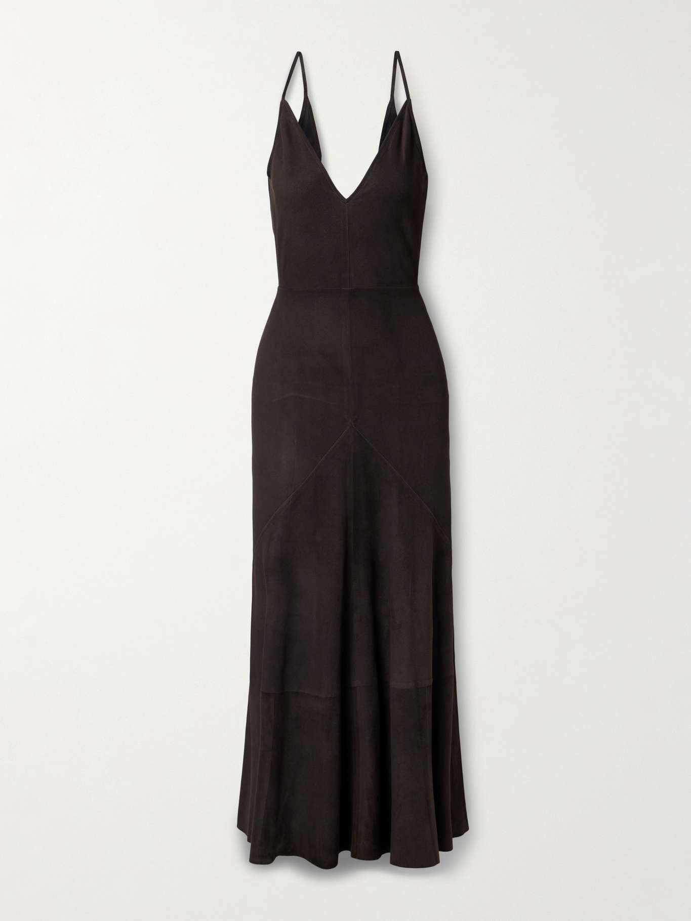 Brigita paneled suede maxi dress - 1