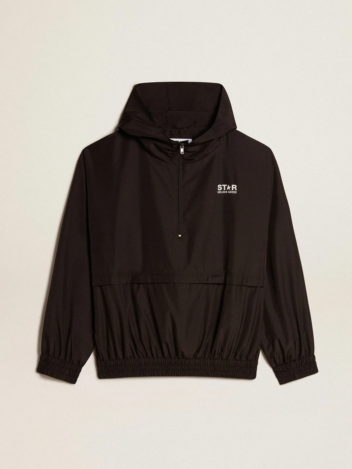 Black windbreaker with hood - 1