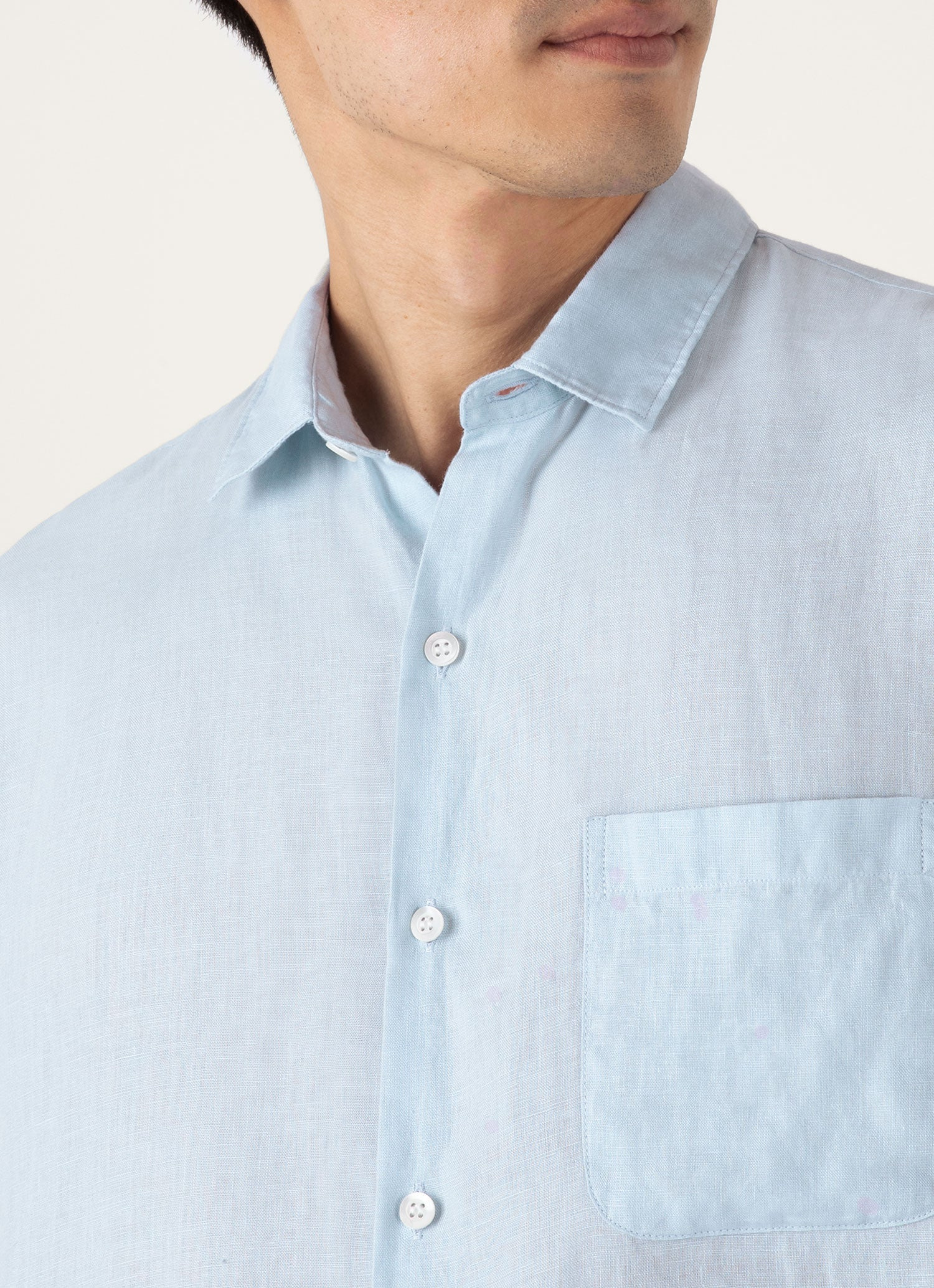 Short Sleeve Linen Shirt - 6