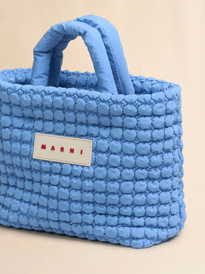 LIGHT BLUE NYLON PUFF SMALL TOTE BAG - 5