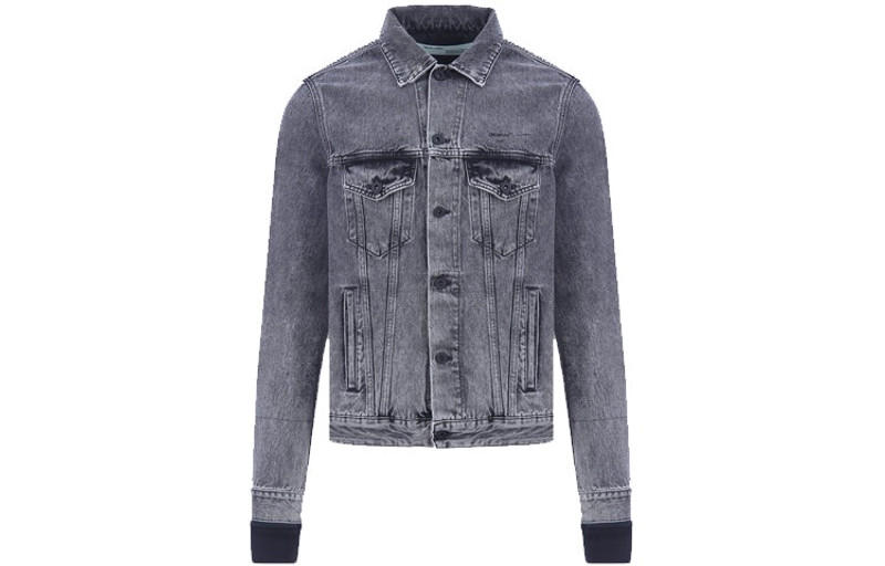 Off-White Off-White Pattern Arrow Printing Splicing Pattern Denim Jacket Gray OMYE019G20DEN0010888 outlook