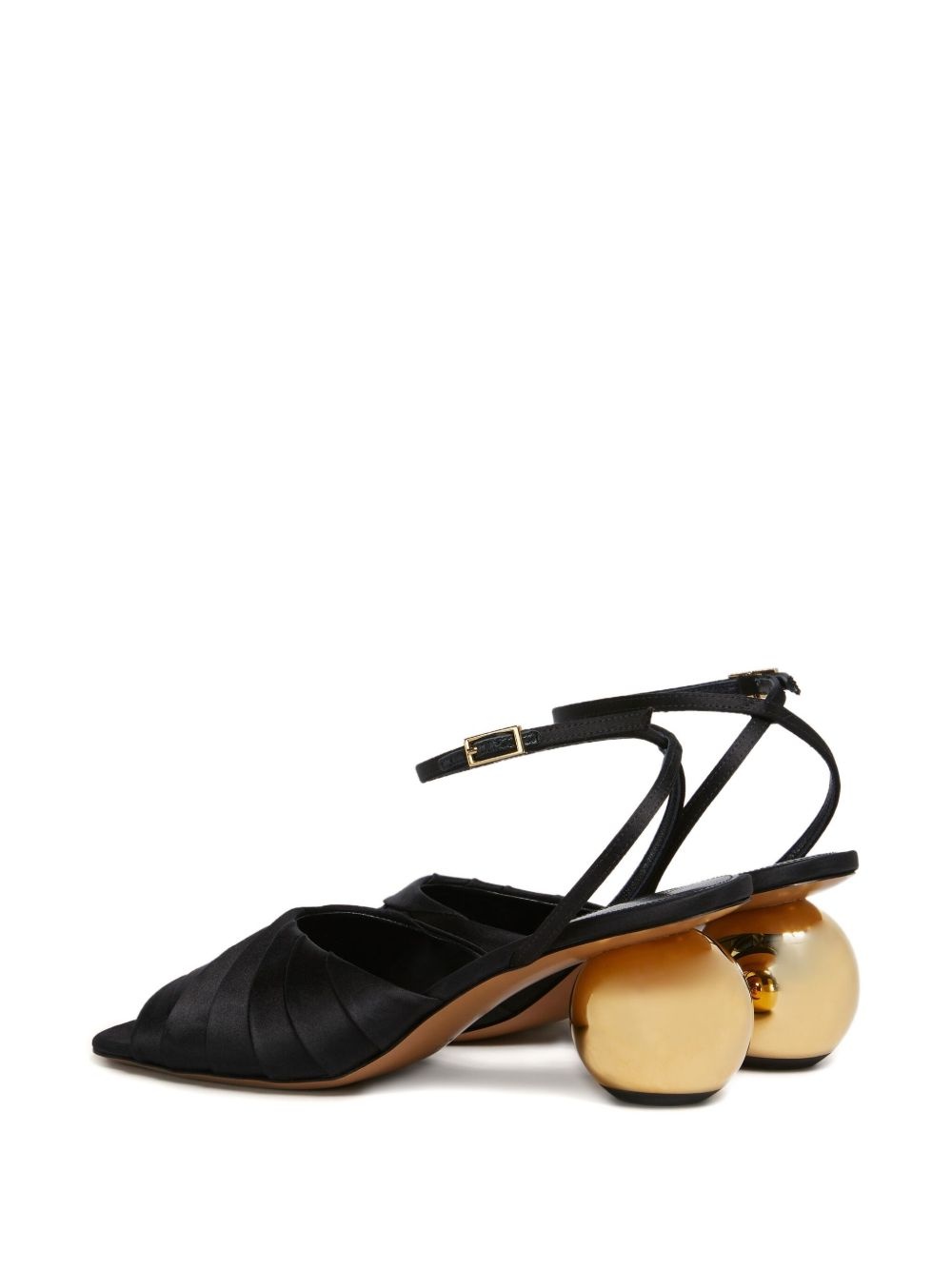 leather sculptural heel sandals - 3