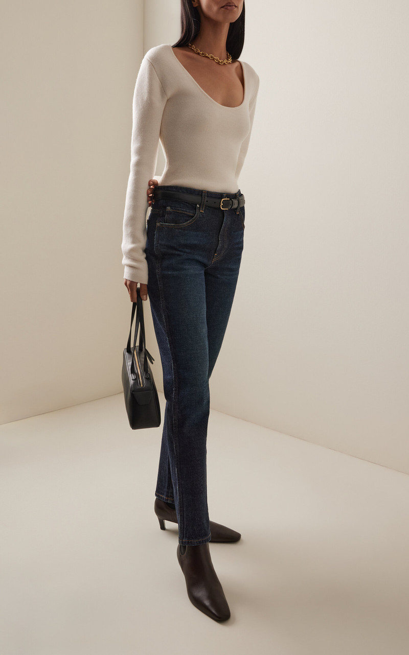 TOTEME Merino Wool-Blend Top ivory outlook