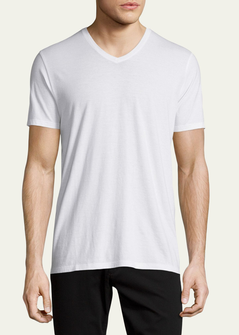 Vince Short-Sleeve V-Neck Jersey T-Shirt, Gray outlook