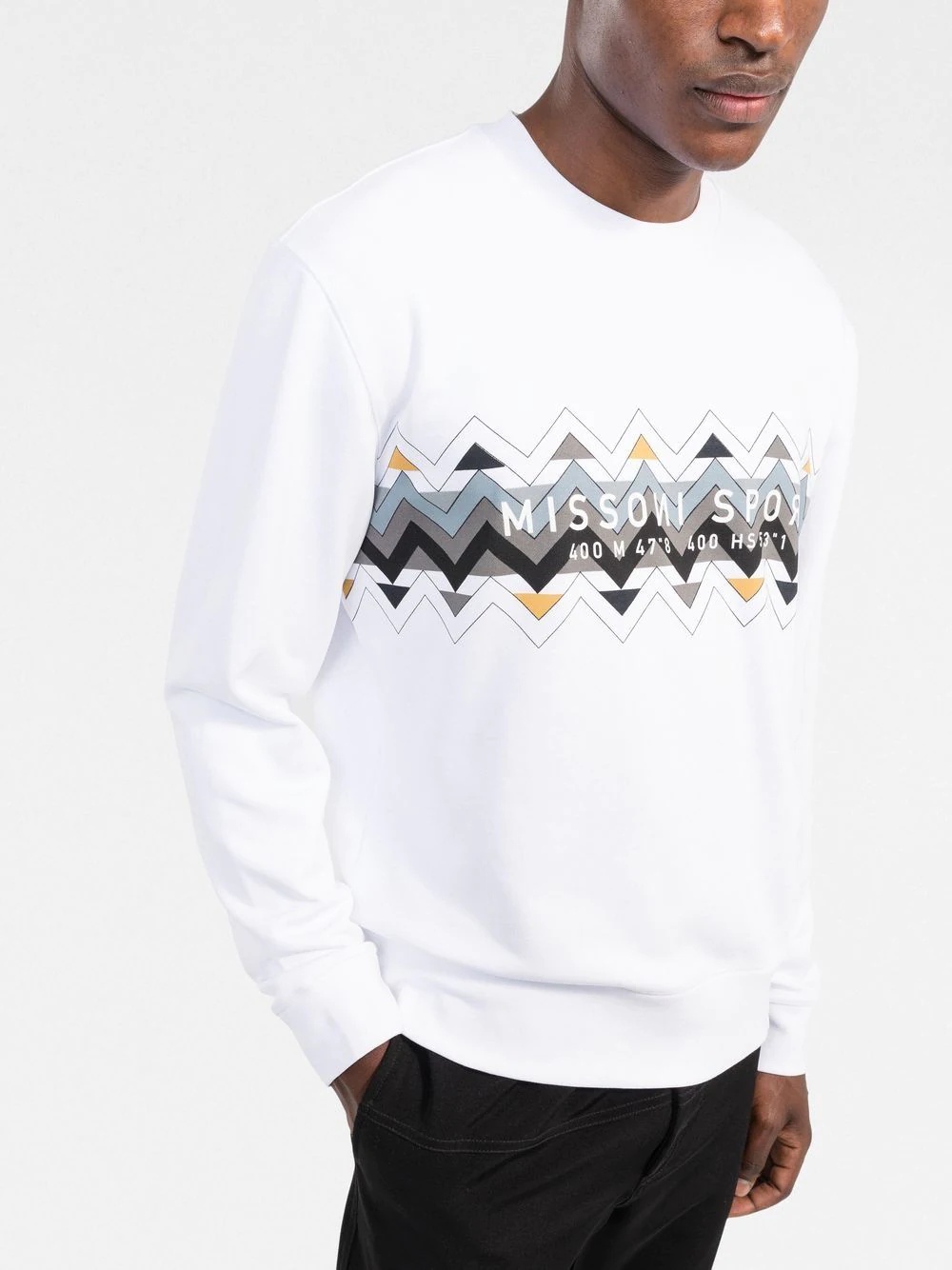 zigzag-print cotton sweatshirt - 3