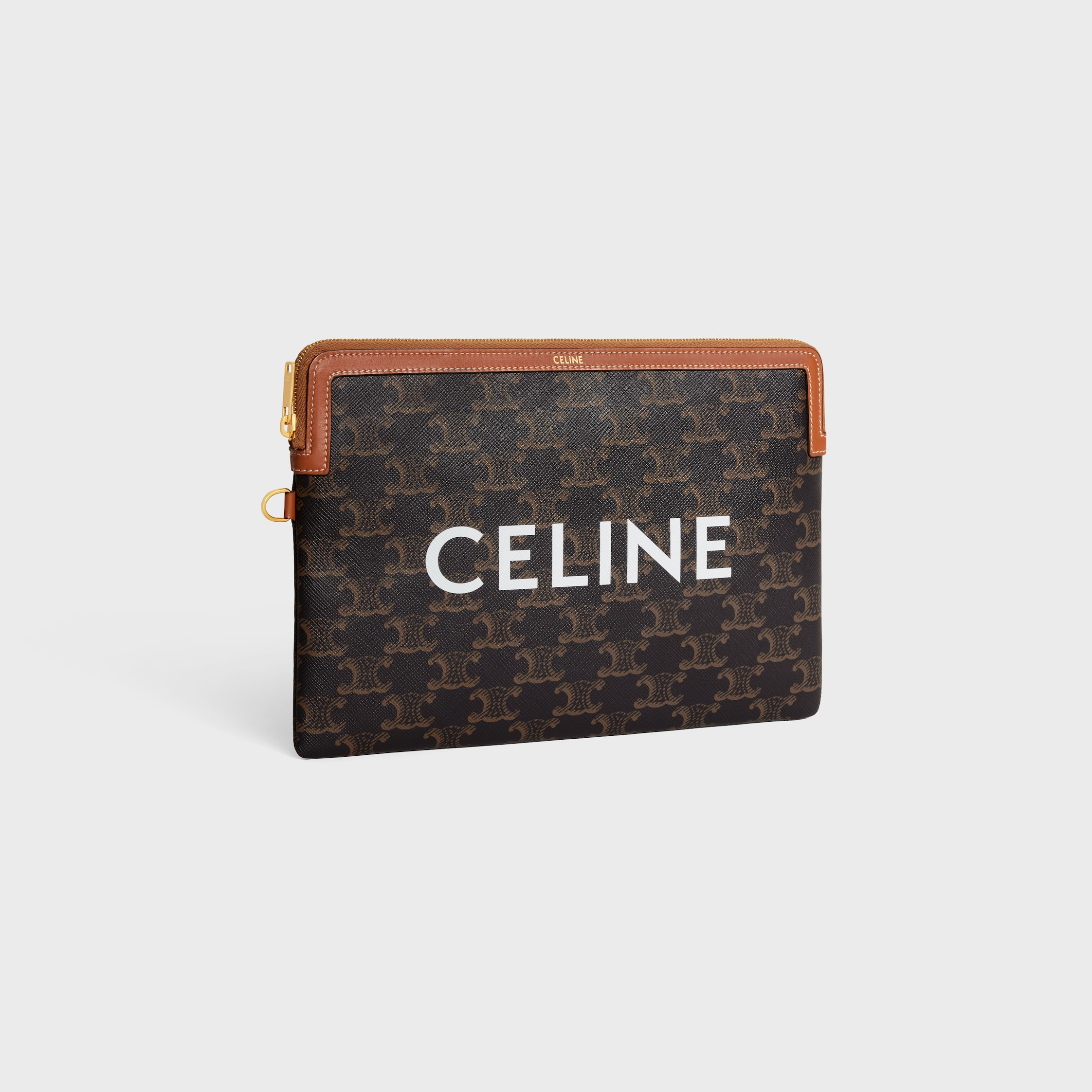 SMALL POUCH WITH STRAP celine signature in TRIOMPHE CANVAS WITH CELINE PRINT - 3
