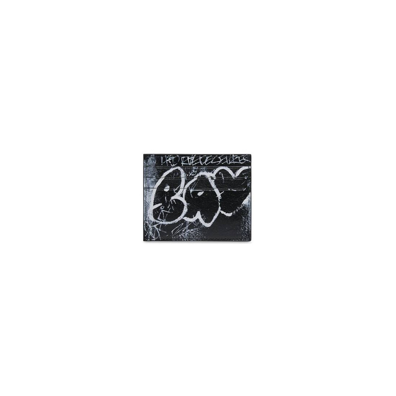Men's Cash Card Holder With Split Graffiti  in Black 3