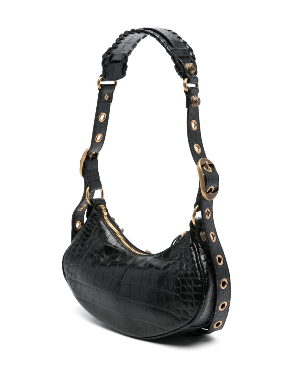 Le Cagole crocodile-embossed shoulder bag - 3