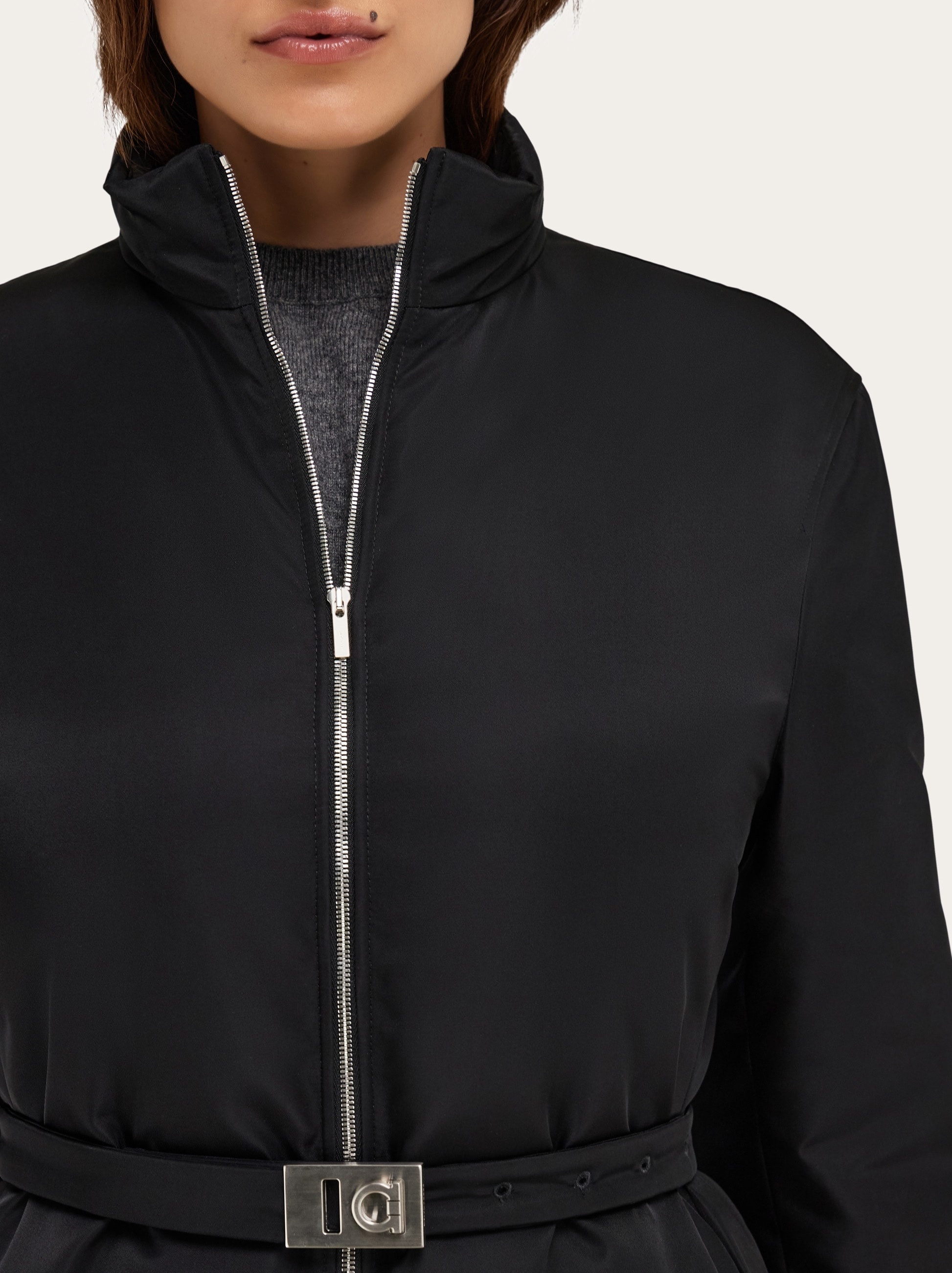 Mid length padded jacket with Hug belt - 5