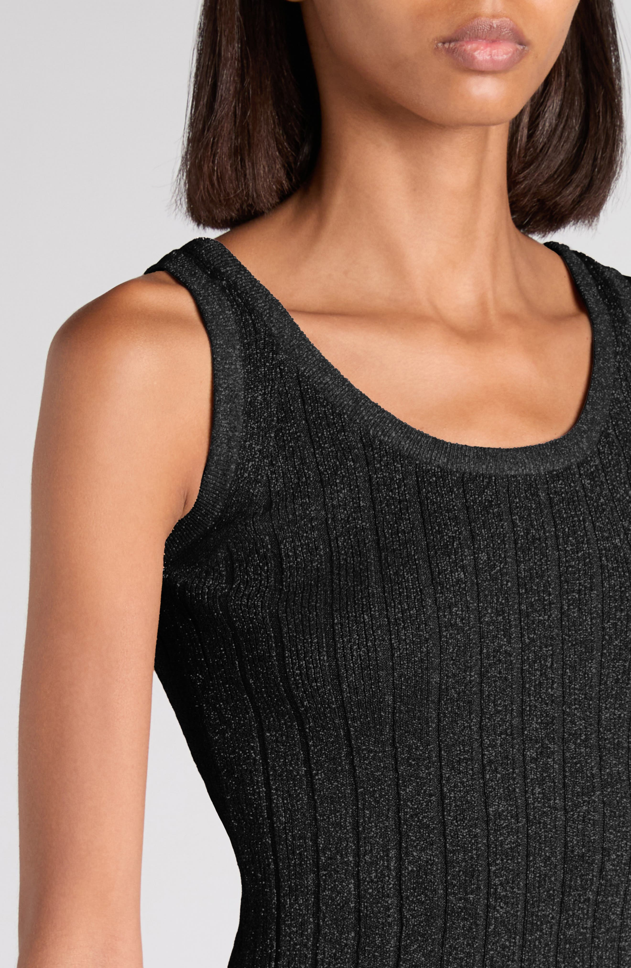 TOM FORD Metallic Rib Midi Sweater Dress in Lb999 Black at Nordstrom - 5