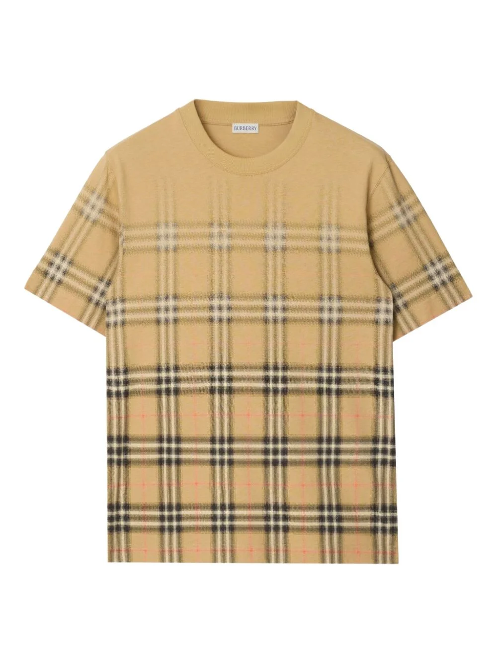 gradient check cotton T-shirt - 1