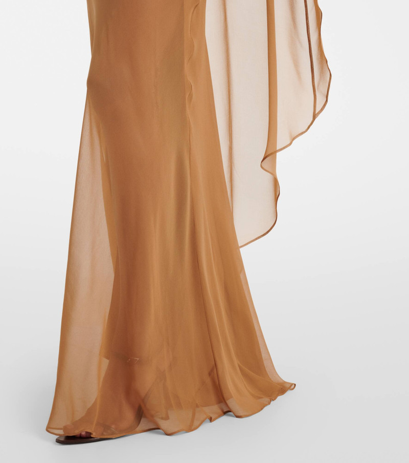 Caped silk satin gown 6