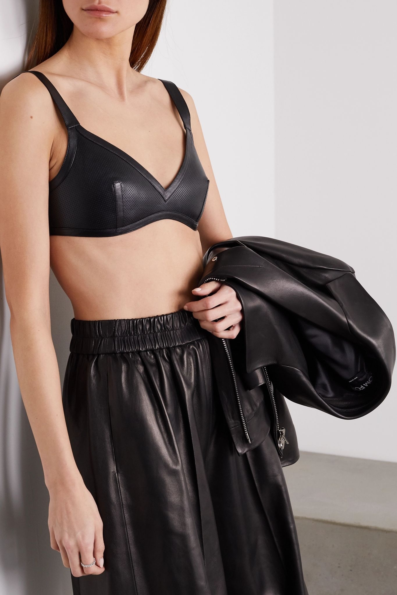 Perforated leather bralette - 3