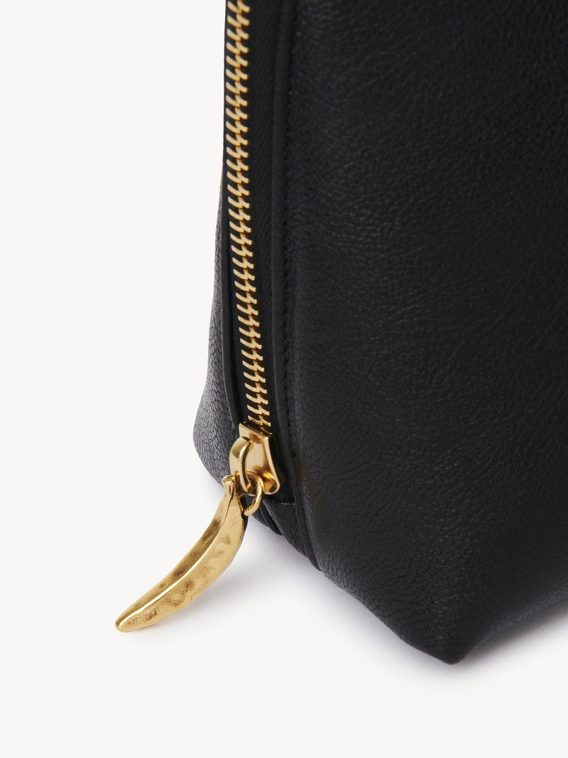 LARGE BANANA COSMETIC POUCH IN GRAINED LEATHER 5