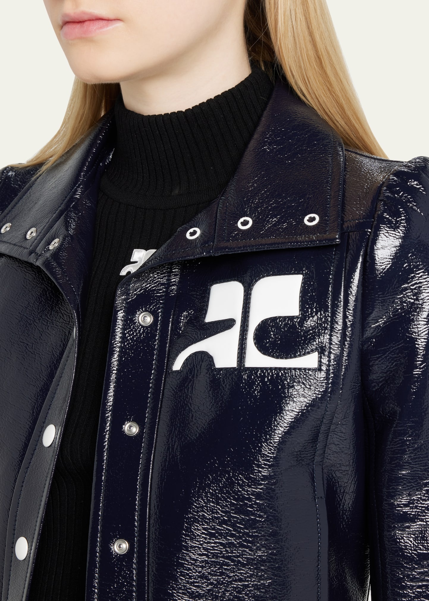 Textured Vinyl Crop Jacket - 5