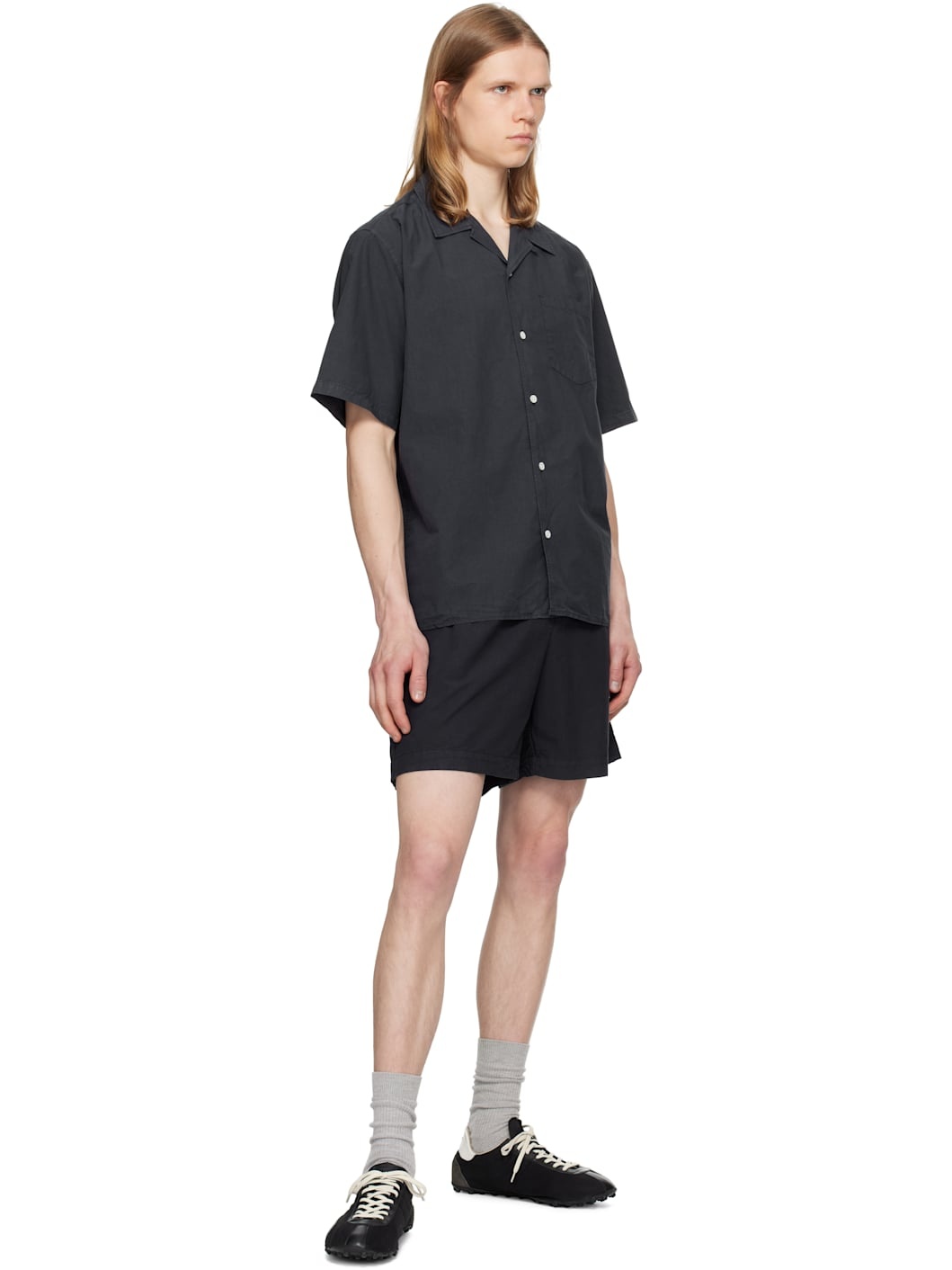 Navy Carsten Cotton Tencel Shirt - 4