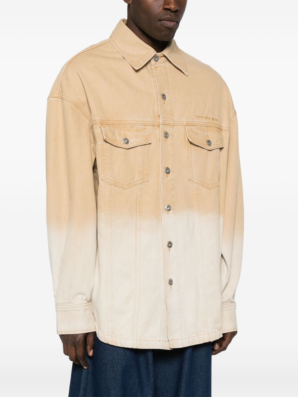 gradienf-effect denim jacket - 3