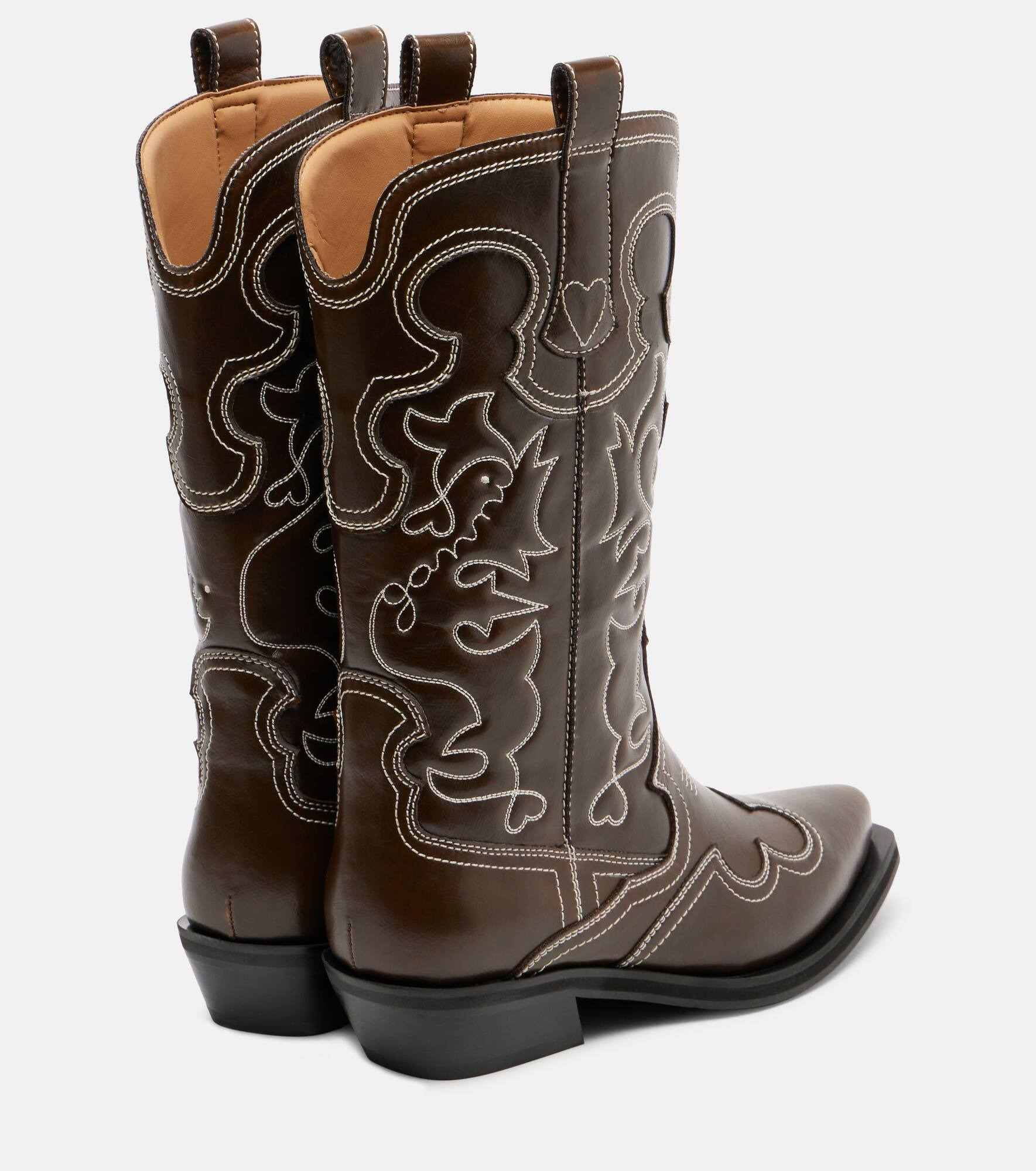 Mid Shaft embroidered cowboy boots - 2