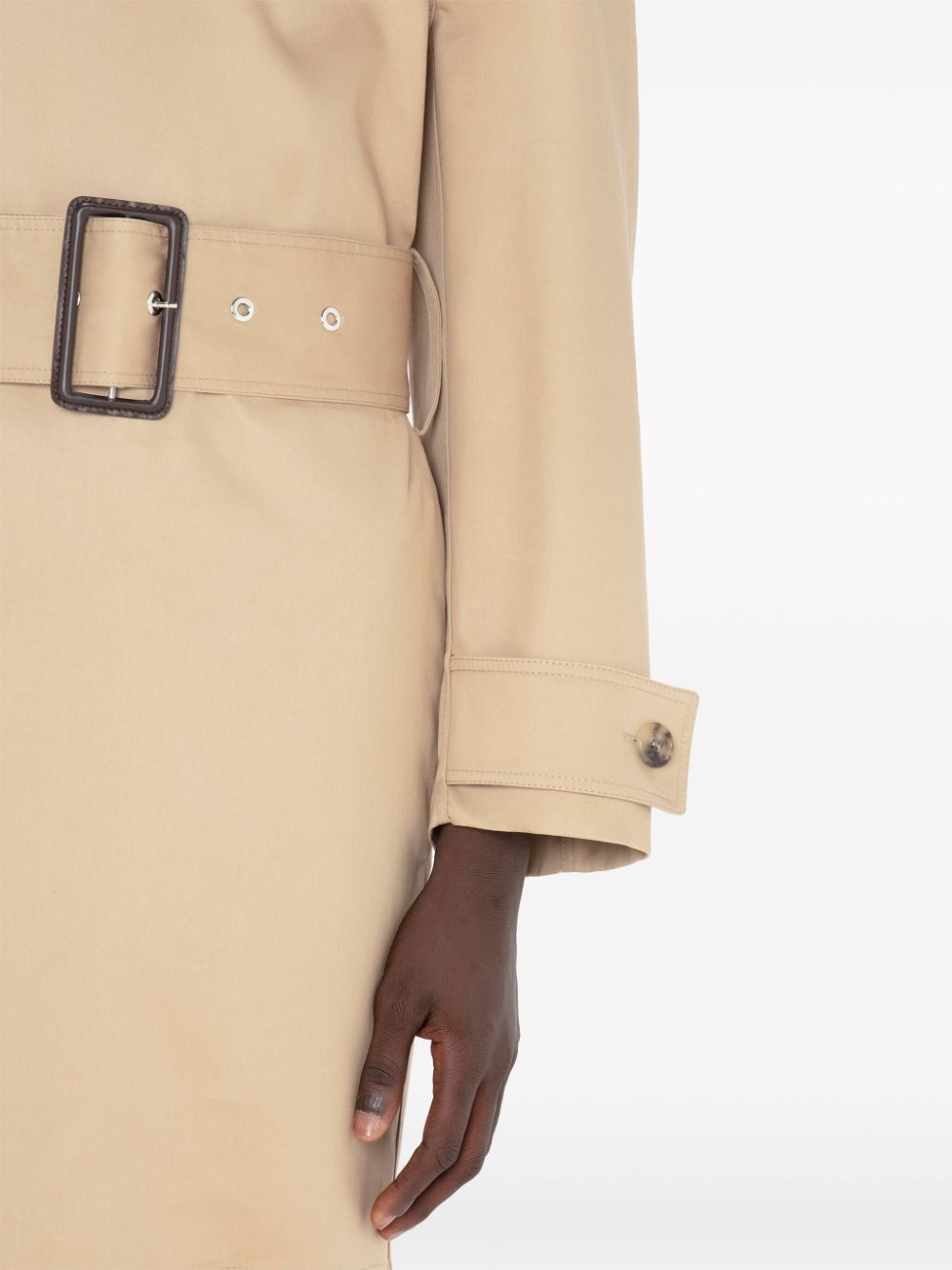 wrap-front trench coat - 5