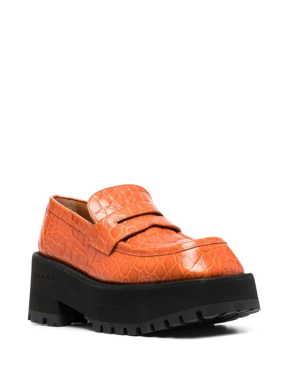 croc-effect moccasin loafers - 2