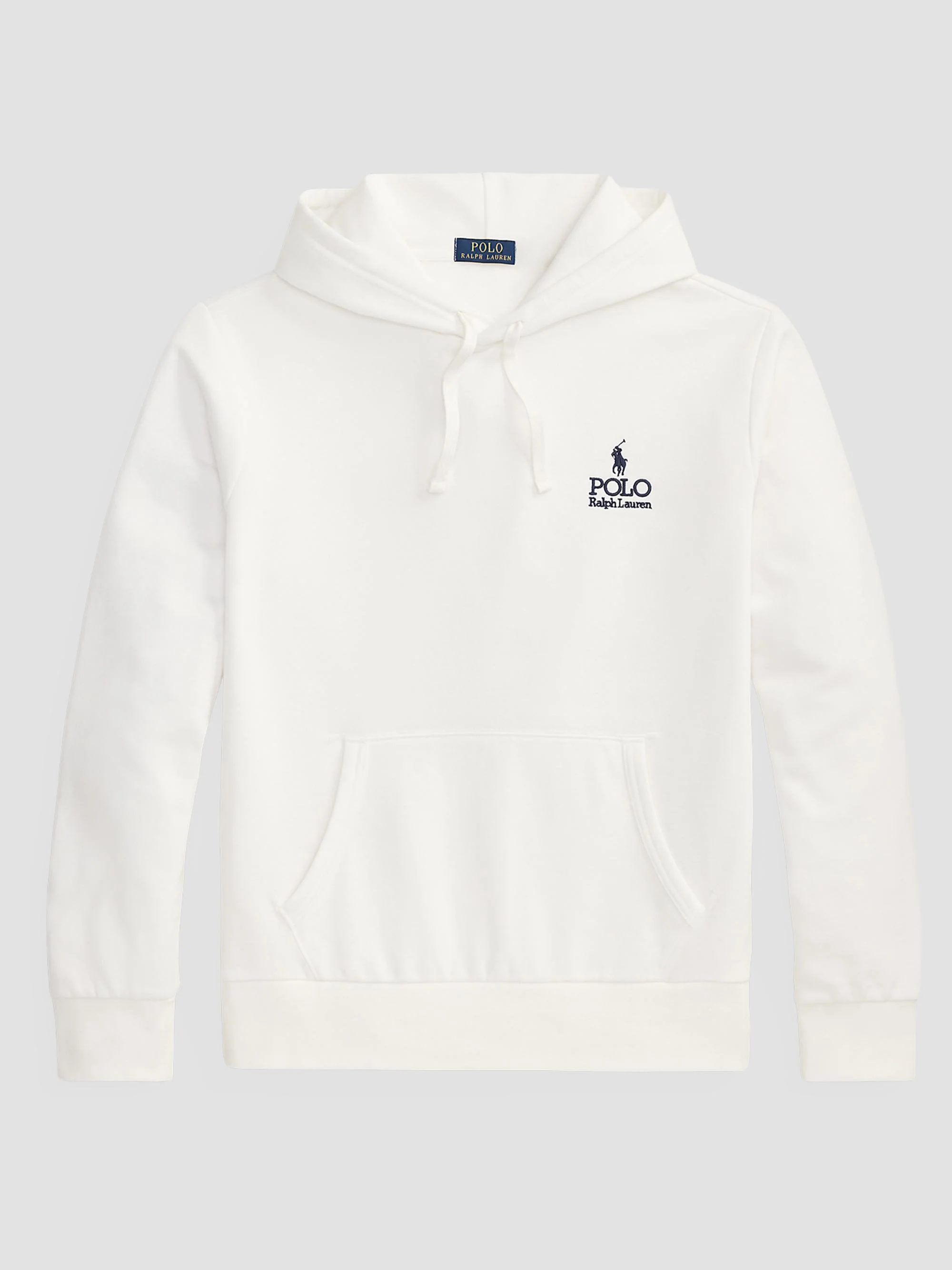 Men's Logo-Embroidered Drawstring Hoodie - White - 1