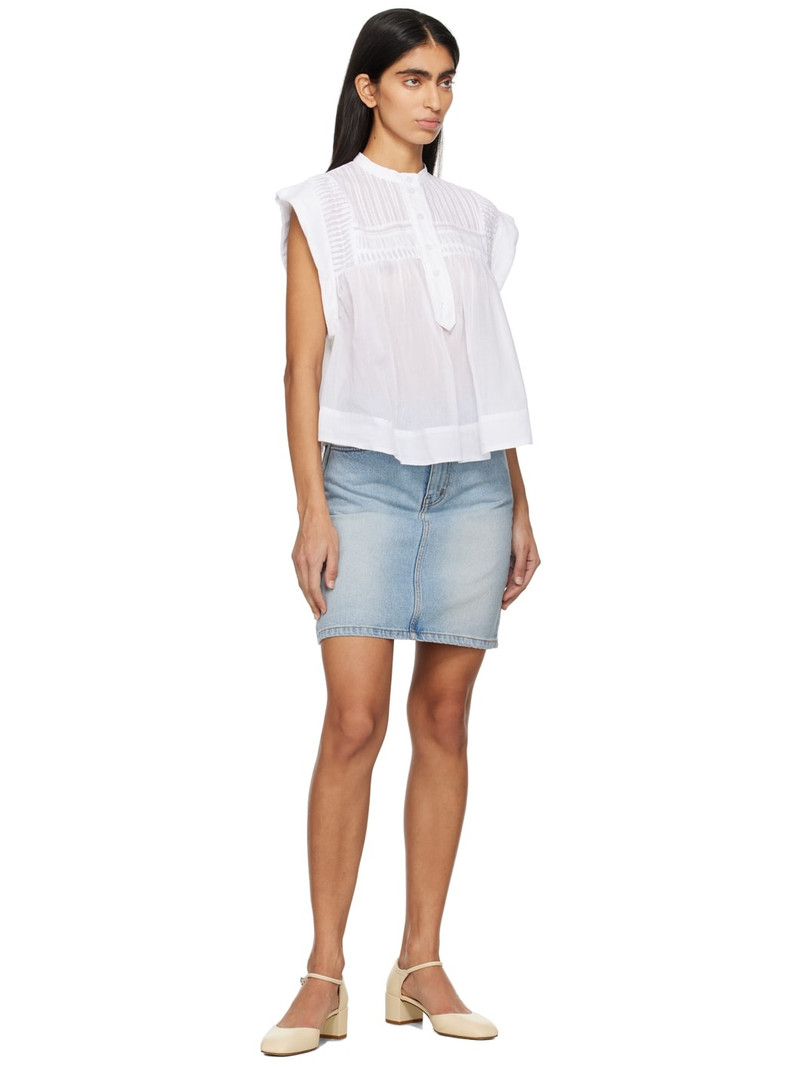 Dunst Blue Faded Denim Miniskirt outlook