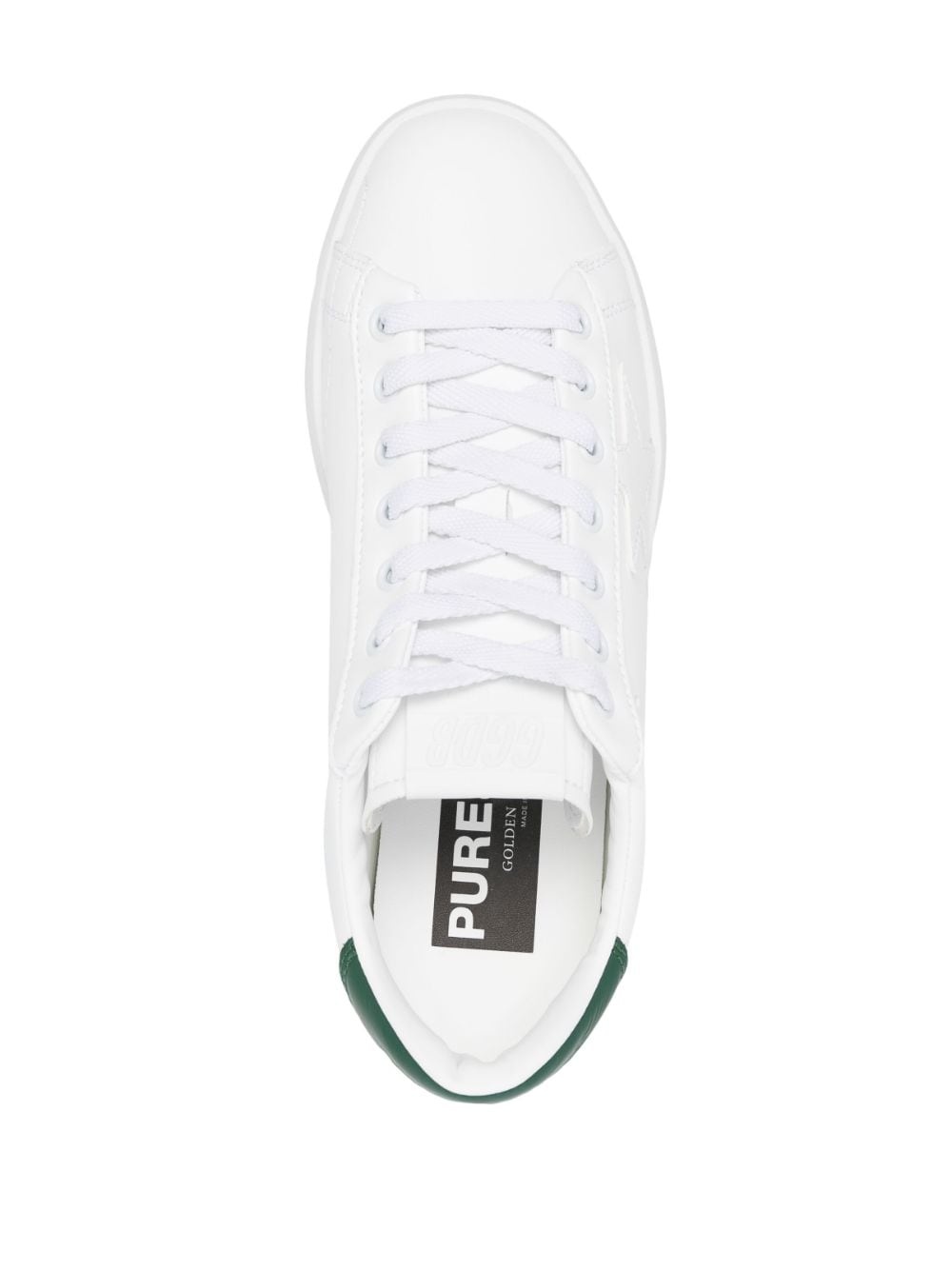 logo-print laced leather sneakers - 4