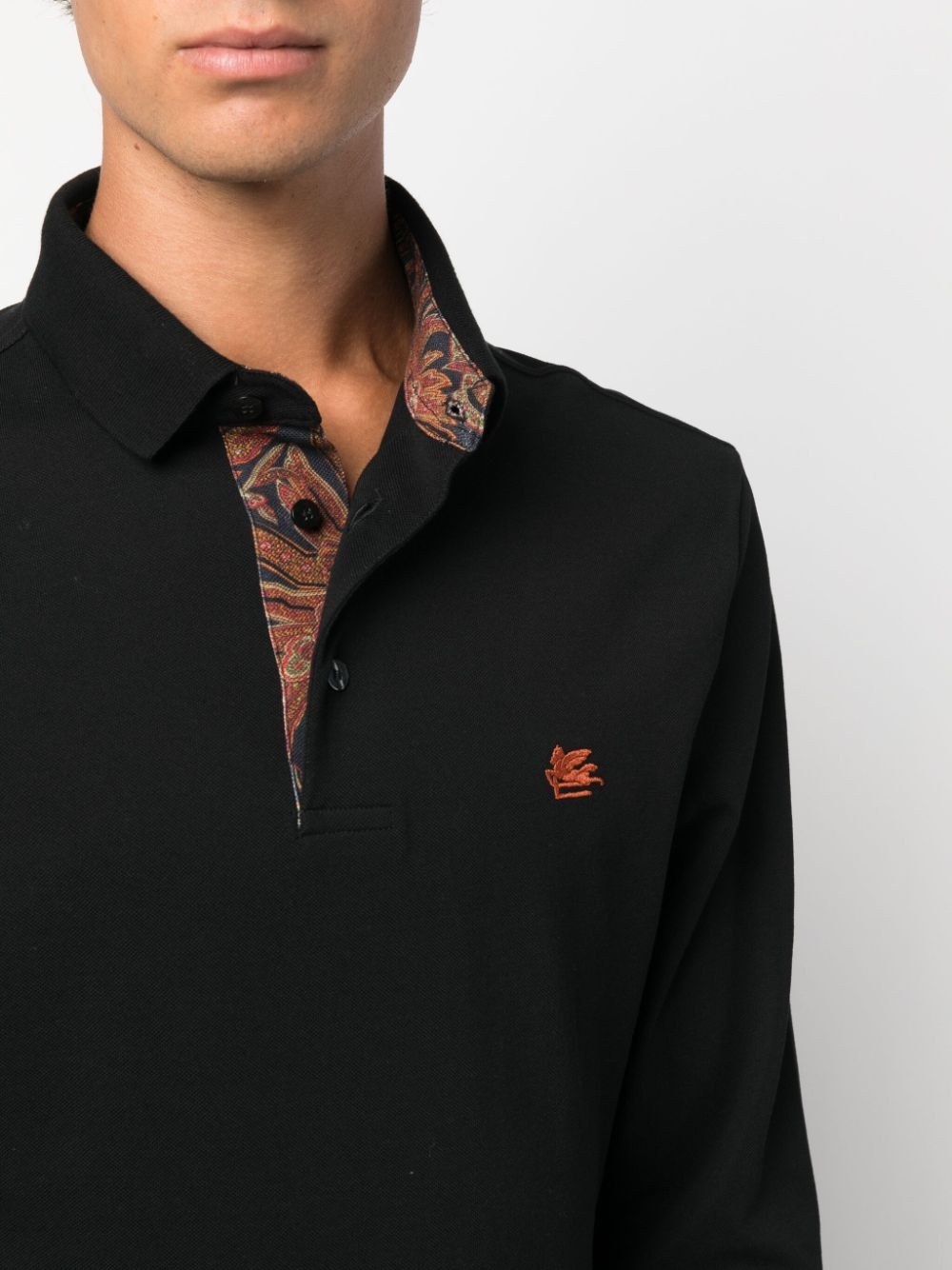 Pegaso-embroidered cotton polo shirt - 5