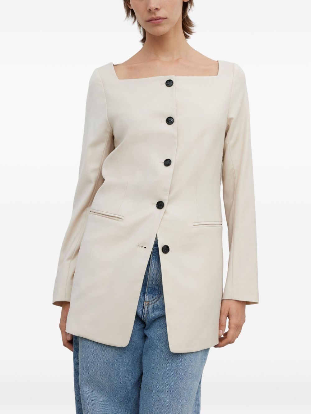 square-neck blazer - 3