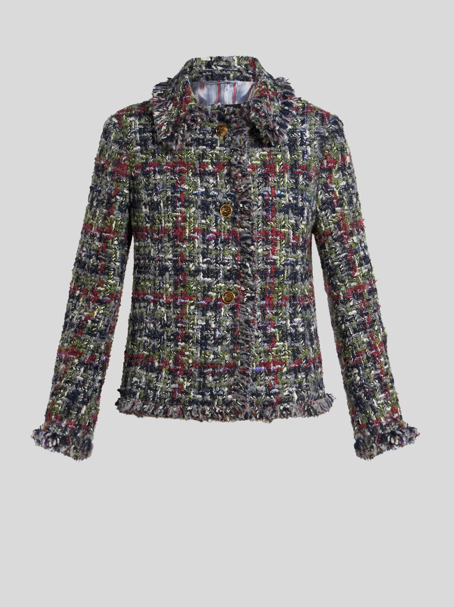 BOUCLÉ JACKET WITH PEGASO BUTTONS - 1