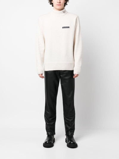 Fred Perry logo-patch turtleneck jumper outlook