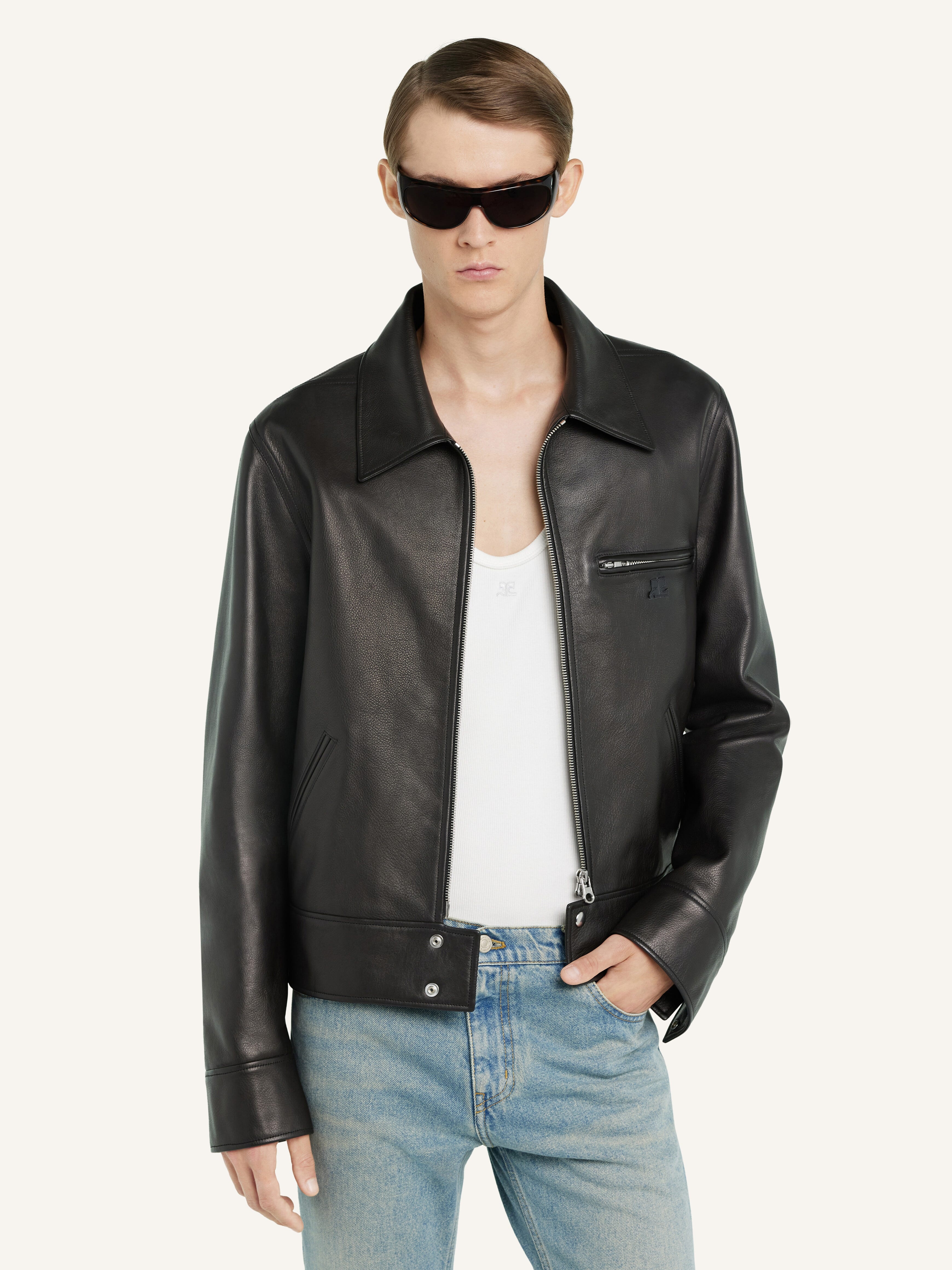 ZIPPED LEATHER JACKET - 5