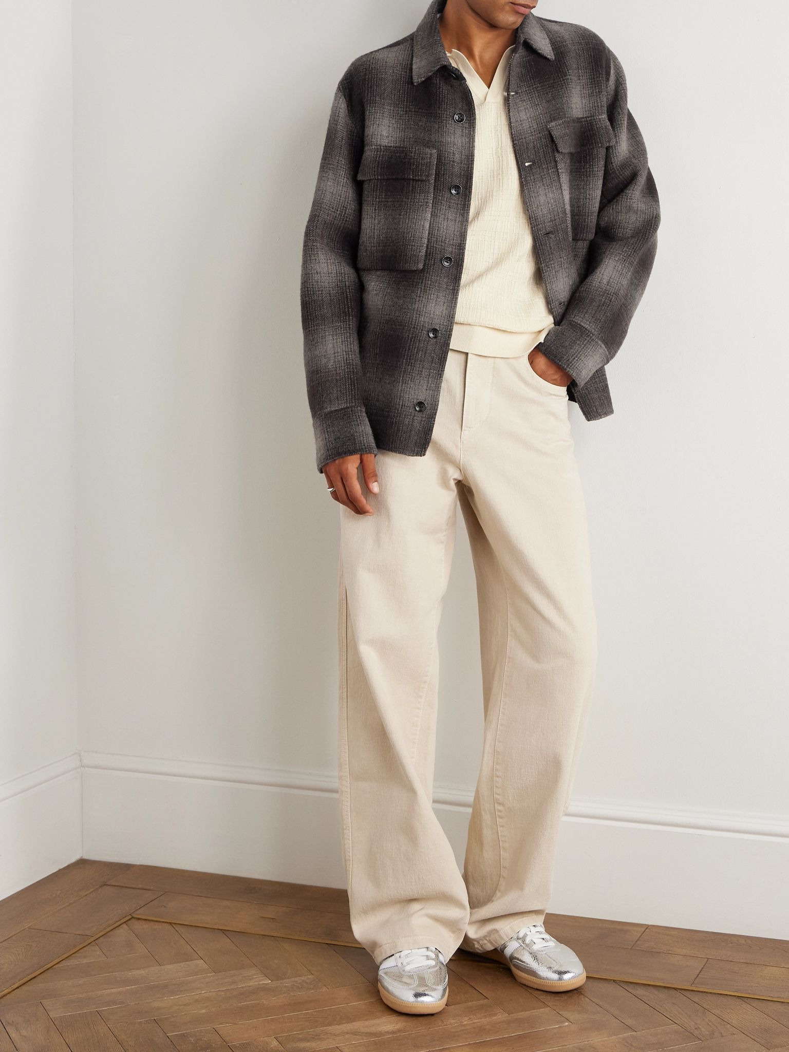 Austin Checked Wool-Blend Shirt Jacket Brown - 2